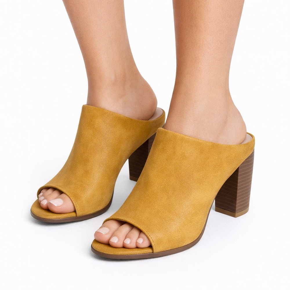 NWOT - Seven7 Mexx Mule Open Toe Chunky Heel Sz 9‎